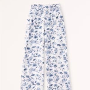 Abercrombie & Fitch Tailored Linen Blend Wide Leg Pant